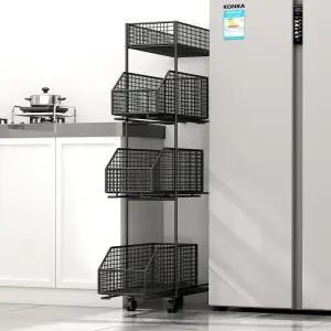 서랍형트롤리 세탁실 슬라이드 틈새 스낵바 수납장 선반