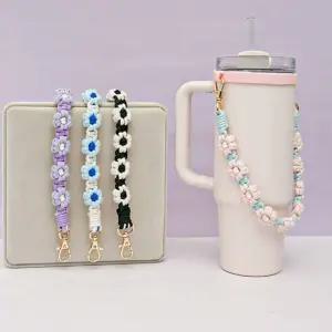 꾸미기 스트랩 텀블러 휴대용 플라워 텀블러 홀더 등산 실리콘 입학 초등 중등