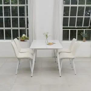[인터데코]청결 유지가 쉬운 세라믹 상판 4인식탁 의자 세트 P0000CBE (착불)