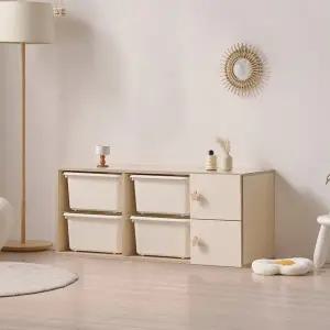 [인터데코]아이방,거실,침실 활용도 높은 바구니 수납장 120cm P0000CEZ (착불)