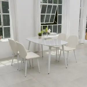 [인터데코]청결 유지가 쉬운 세라믹 상판 4인식탁 의자 세트 P0000CBH (착불)