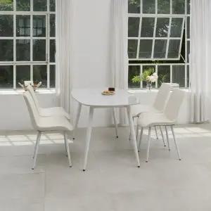 [인터데코]청결 유지가 쉬운 세라믹 상판 4인식탁 의자 세트 P0000CBF (착불)