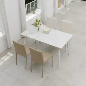 [인터데코]청결 유지가 쉬운 세라믹 상판 4인식탁 의자 세트 P0000CBI (착불)