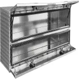 구매자 제품 1701578 알루미늄 헤비 듀티 플랫베드 계약자 트럭 공구 상자 하부 도어 하나 다이아몬드