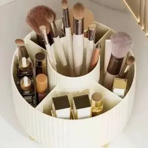 회전 메이크업 정리함 화장품 보관함 브러쉬 정리 칸칸 수납함 데스크