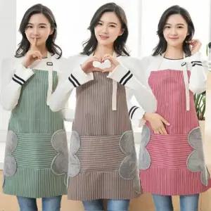 타올형 앞치마 세트 스트라이프 방수