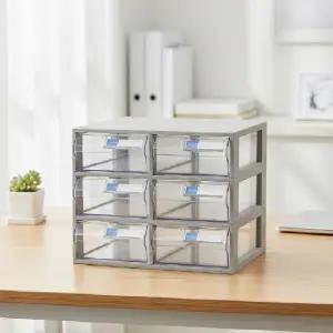 (상품선택 A타입 수납함 2x3)투명 서랍형 2x3 다용도 정리함 사무용 소품 수납박스 적층형
