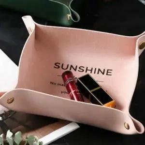 수납 가죽 트레이 다용도 대형 정리함 화장품 소품