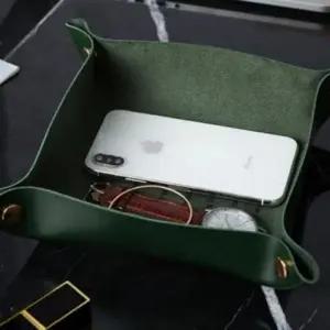 (색상 그린 소형)트레이 소품 화장품 가죽 수납 소형 다용도 정리함