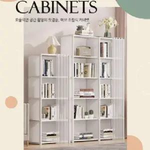 (선택 4칸)헬프그린 커튼수납장 10칸 무타공조립 캐비넷 다용도실 창고 수납선반