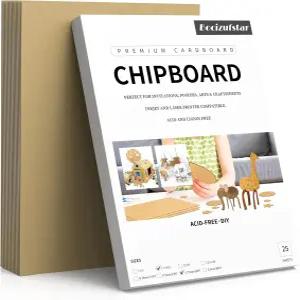 Bocizufstar 칩보드 시트 8.5 x 11 - 25장 책 제본 스크랩북 아트 프로젝트 및 포장용 50PT 두께