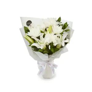 국화꽃다발 백합꽃 생화 생일 축하 배달 택배