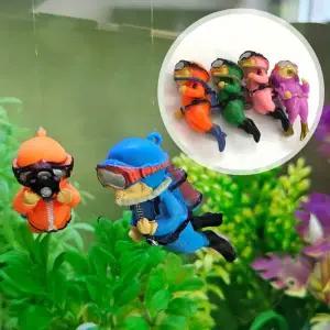 구피어항꾸미기 수영하는 잠수부 어항 꾸미기 피규어