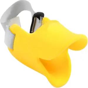 나코코 물림 방지 오리 입 모양 개 입막음 마스크 반려동물 실리콘 소재 노란색 S