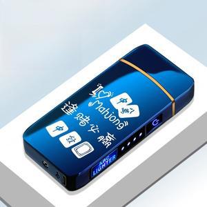 전기 방풍 금속 라이터 더블 아크 Flameless 플라즈마 충전식 USB LED 전원 디스플레이 터치 센서