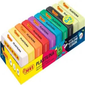 조비 - 글로우 인 더 다크 조 모델링 점토 끝없이 재사용 가능한 플라스틱 10바 세트 기본 색상 8개 2개