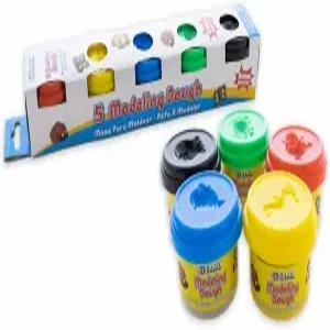 BAZIC 제품 모델링 반죽 1온스 5가지 원색 무독성 소프트 DIY 점토 예술 및 공예 조각 렌 1팩 몰드 캡 포함