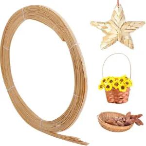 NBEADS 32.8야드 대나무 스트립 0.24인치 와이드 플랫 위커 라탄 웨빙 바구니 직조 재료 DIY 제작용 가구