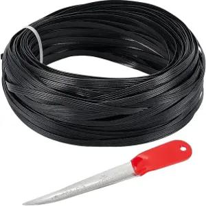 베네크레아 블랙 위커 수리 재료 직조 도구가 포함된 229피트 플라스틱 라탄 키트 가구 및 의자 바구니