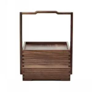 원목 찬합 일본식 일본풍 런치 도시락통 사각나무 에스티 레스토랑 손잡이