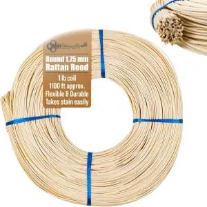 1.75mm 원형 라탄 리드 1파운드 코일 바구니 위커 가구 제작 및 수리 용품 UA175RR