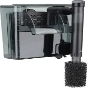 하이거 아쿠아리움 HOB 필터 105 GPH 10-20갤런 어항 파워 조절 가능한 물 흐름 확장 흡입 튜브 외부 행온