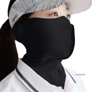 귀까지마스크 블랙 피부보호 자외선차단 막아주는 골프 레저 등산 숨쉬기편한 운동 uv차단jkl323