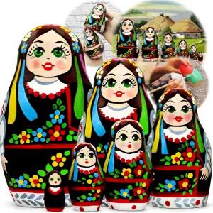 AEVVV 전통 우크라이나 둥지 인형 세트 6개 비시방카 드레스의 마트료쉬카 선물