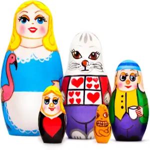 이상한 나라의 앨리스 나무 쌓기 인형 세트 5개 둥지 마트료쉬카 바부쉬카