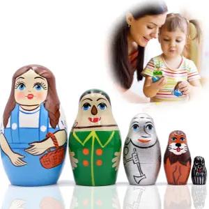 마트료쉬카 바부쉬카 둥지 나무 인형 오즈 마트리오스카의 멋진 마법사 5개 쌓기