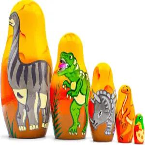 AEVVV 공룡 둥지 인형 5종 세트 마트료시카 다이노스 피규어 나무 방 장식