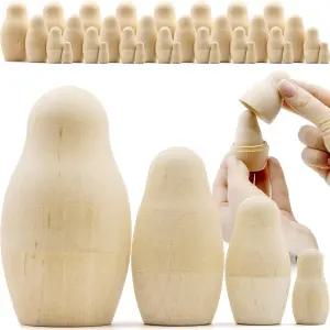 AEVVV 블랭크 네스팅 인형 8세트 x 4개 러시안 나무 칠할 미도색