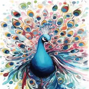 나투얄로 페인팅 - DIY 번호 키트 캔버스에 컬러풀 피콕 초보자용 동물 아트 공예