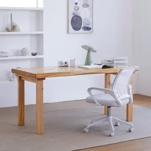 해찬솔 소나무 통원목 책상테이블 1600_w700 UV코팅_베이지_tr/우드슬랩/국내제