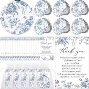 손님 꽃 접이식 가죽 컴팩트 메이크업 거울 벌크 신부 들러리 기념품 선물 결혼식 파티를 위한 오르간자