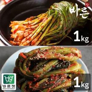 참바른김치 프리미엄 국내산 파김치1kg+여수갓김치1kg 바르겟