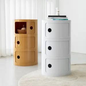 센스 3단 원형 수납장 ABS 선반 서랍 화장품 소품 정리대 정리함