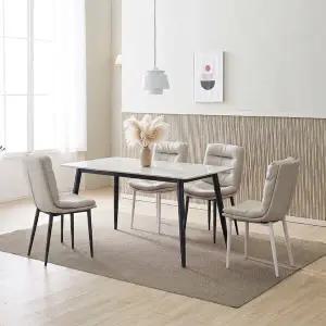 동서가구 뉴브 세라믹 식탁 테이블 1200 + 가죽 쿠션 체어 4개 DF928372