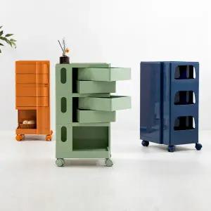 매직 트롤리2 이동식 회전 서랍 4단 수납 웨건 소품