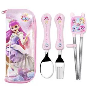 프린세스 캐치티니핑 바른 교정 수저세트-아름핑유아식기 케이스 멀티 캐릭터 이유용품 젓가락 아동