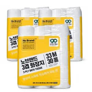 노브랜드 화장지 먼지안나는휴지 33m 30롤 3개