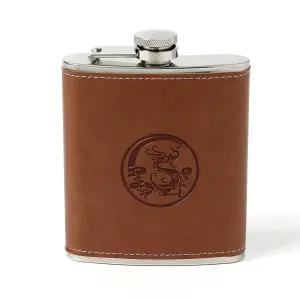 포켓 휴대용술병 위스키보틀 가죽 수통 양주용 용술 용술통 용병 캠핑 백패킹 러시아 스텐힙플라스크 미니