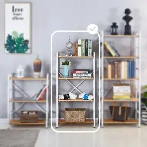철제 책장 4단 인테리어 수납 선반 책꽂이
