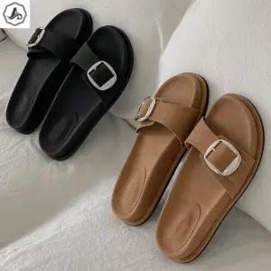 [애슬릿] 버클 슬리퍼 통굽 발편한 사무실 회사 플랫폼 2.5cm