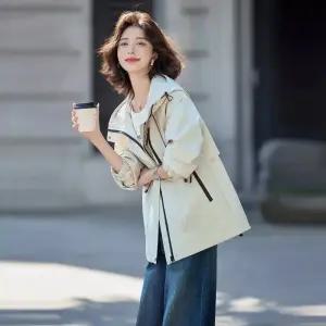 여자 캐주얼 가을 야구 점퍼 야상 코트 후드 숏 트렌치 원픽3