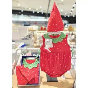 [압소바](강남점)[여름출산 선물추천] 트로이무소바디슈트 + 모자 + 양말 /A1310681 (빨강)