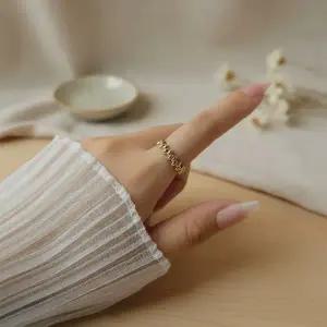 [신세계라이브쇼핑][옷자락] 여성 비즈 오픈 링 레이어드 반지 프리사이즈