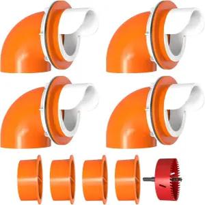 월릭스 대형 닭 모이통 포트 오리용 폐기물 가금류 키트 없음 캡 및 구멍 톱 포함 4팩