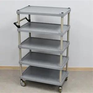 조립식 플라스틱 배식카트 운반카트 6단카트 대 일반2ea 브레이크2ea