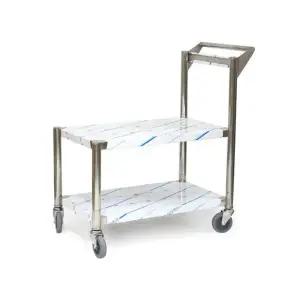 급식실 식당용 이동식 바퀴형 2단 서빙 카트 일반바퀴 중량이동